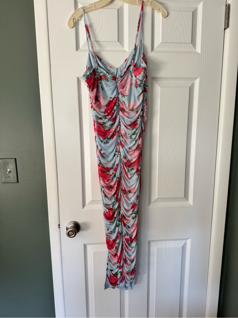 Lulus Ruched Midi Dress - Picture 5 of 7